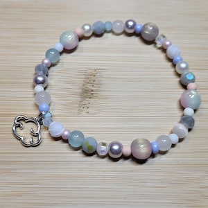 Cloud Bracelet, Cloud Watching Jewelry, Sky Inspired Beaded Bracelet, Pastel Pearl Bracelet, Gift for Her, Nature Jewelry