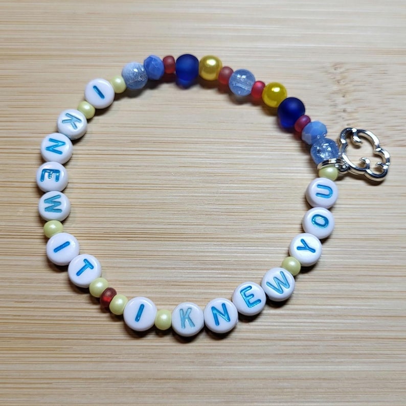 I Knew It I Knew You Bracelet Toy Story Inspired Friendship Bracelet Cloud Charm Beaded Bracelet Pixar Fan Gift image 1