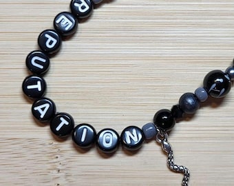 Bracelet Reputation Era Bracelet d'amitié avec perles noires inspirées de Taylor Swift à breloques serpent