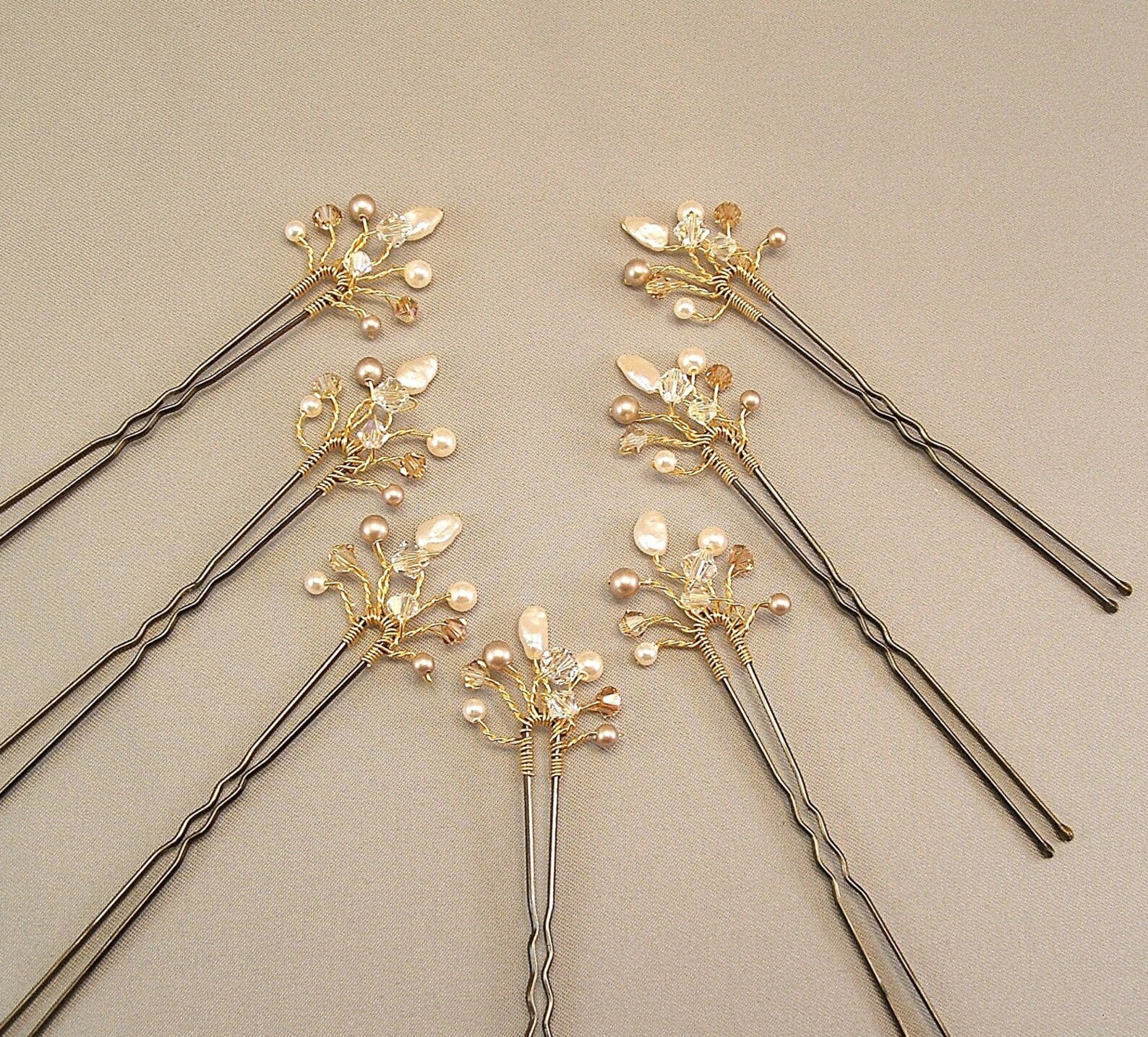 Bridal Hair Accessories Bridal Hair Pins Golden Honey Blend Etsy
