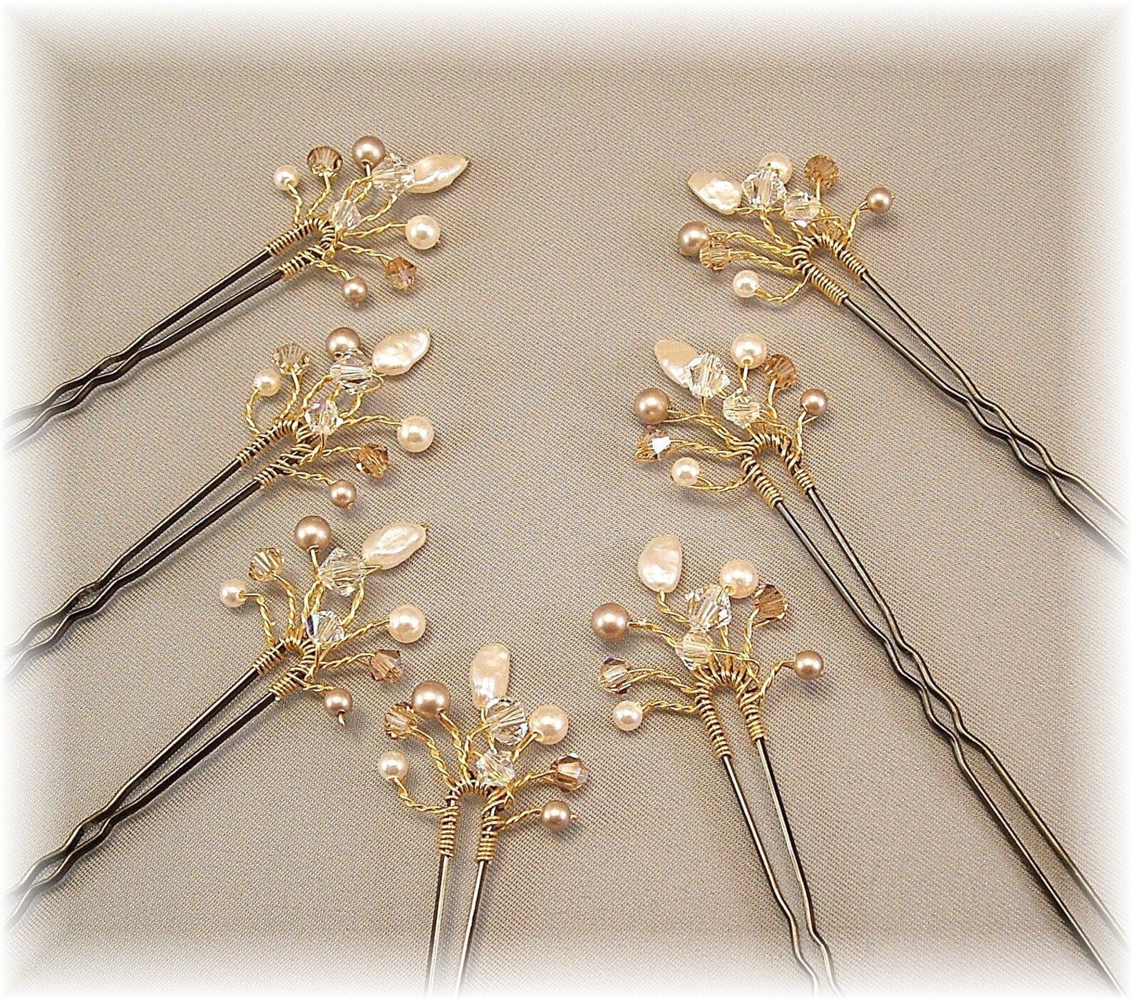 Bridal Hair Accessories Bridal Hair Pins Golden Honey Blend Etsy