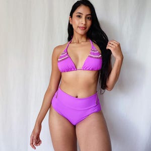 Two-piece Bikini Set- Triangle Top & High-waist Bottom