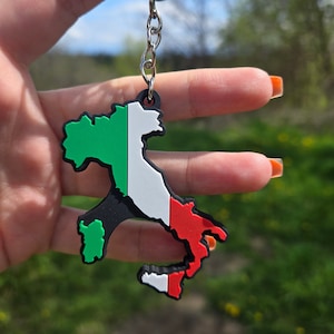 Italy Flag Keychain: 2D Double Sided Souvenir