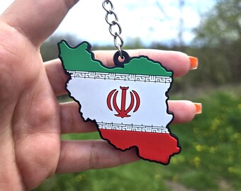 Iran Flag Keychain: Country Shaped Persian Pride Accessory