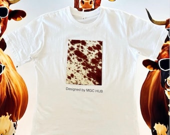 Cowskin Patch Organic Cotton T-Shirt - Western Unisex Tee