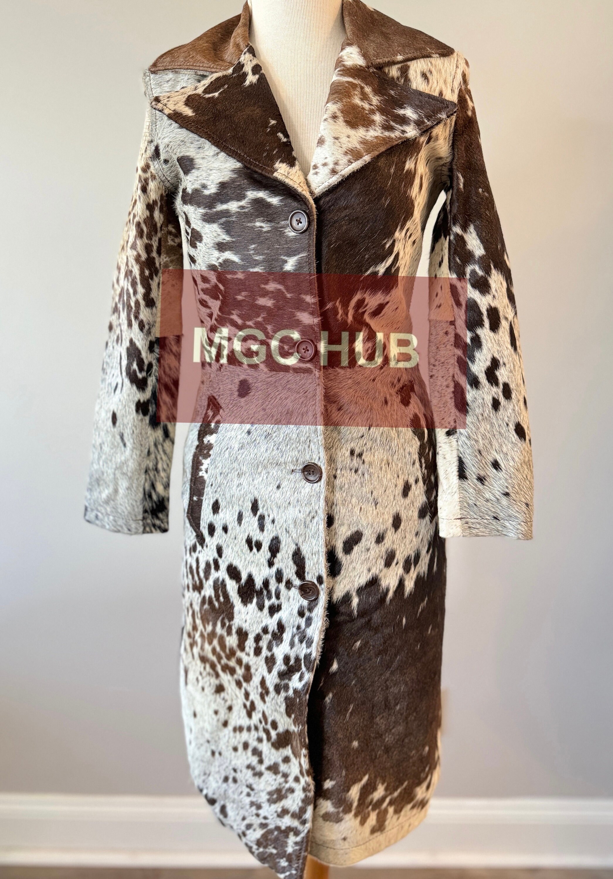 〔Vintage〕Cowhide leather  long coat Cowhide Leather Long Coat - Leather Skin Shop