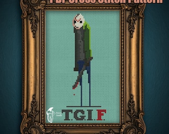 TGIF Jason-kruissteekpatroon (digitale pdf): Bitty Baddies-horrorschurk - beginnersvriendelijk