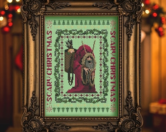 Scary Xmas - digitaal pdf-kruissteekpatroon - patroonvriendelijk - door mensen gemaakt - Krampus Christmas