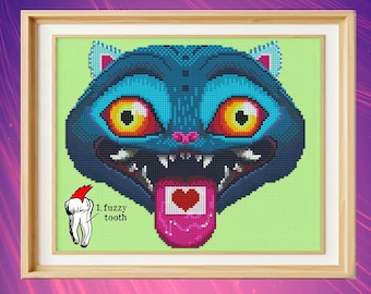 Op Koreaanse K-pop op tijger geïnspireerd kruissteekpatroon (digitale pdf) - door mensen gemaakt