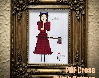 Parelkruispatroon (digitale pdf): Bitty Baddies Horror Villain Series - door mensen gemaakt