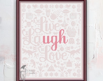 UGH - Live Laugh Love-kruissteekpatroon (digitale pdf): apocalyptische sampler - door mensen gemaakt