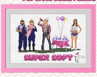 Superzachte digitale pdf-verjaardag kruissteekpatroon - patroonvriendelijk - door mensen gemaakt