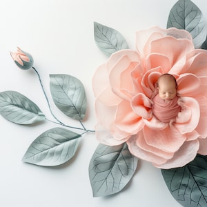 10x pink flower floral bowl digital backdrop bundle | newborn photography | baby girl | easy to use
