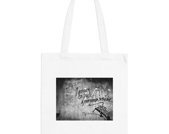 L'amour ça brule mon coeur, Marrakech Morocco - Love quotes - White tote bag