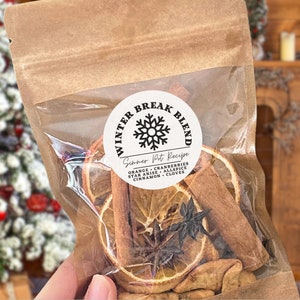 Winter Break Teacher Simmer Pot Recipe Mix Kit Christmas Thank You Gift Favors Appreciation from PTA Stovetop Potpourri Principal Coworkers