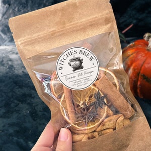 Witches Brew Halloween Simmer Pot Recipe Mix Kit Fall themed Stovetop Potpourri Witchy gift potion scents simmering spices spooky season