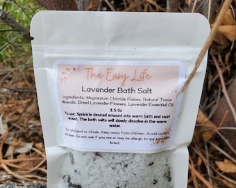 Customizable| Bath Salt Sample Pack| Array of Scents| Real Dried Flowers| Five 3.5 oz Packages| Pure Magnesium Bath Salt w/ Essential Oils