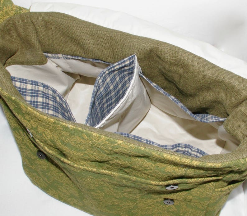 Pro-knitter tote storage handbag Knitting Bag Dispenser bag Green Snag-Free yarn Woven decor travel bag crochet Yarn flowers