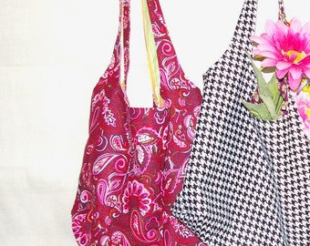 Red Paisley, Market Bag, pet Tote bag, Grocery Bag, Red- Pink, Eco-Friendly, cotton, Shopping, Reversible, Stripes, Shoulder bag, Handbag,