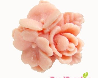 Special Price - CA-CA-01420 -Star Flower bouquet  Cabochon, pink, 8 pcs