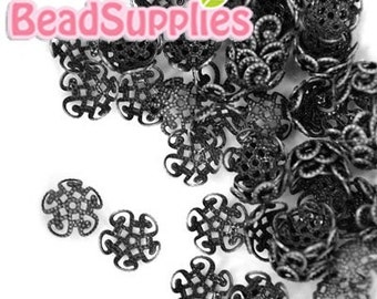 Wholesale - FG-FG-07015 - Nickel Free Gunmetal Black,  5 petal beads cap, 120 pcs