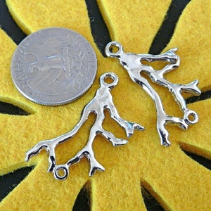 Wholesales CH-ME-09013 Silver-plated, Coral branch charms, 24 pcs image 3