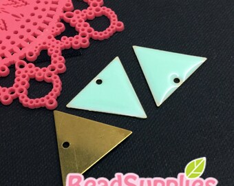 CH-EX-08177MT - Raw brass, triangle charm V2, mint, 6 pcs