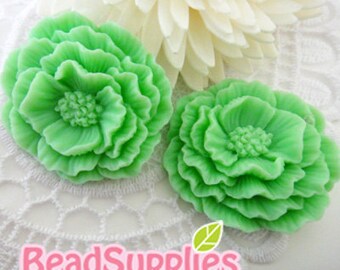 CA-CA-07004 - Big Carnations, Mint, 2 pcs