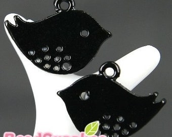 CH-ME-01102 - Wholesale -  Super Cute Petite Birdie charm, Black,24 pcs