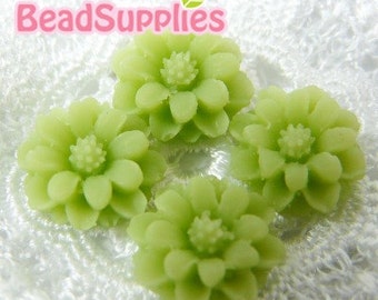 Further Markdown - CA-CA-01212 - Peridot mini flower Cabochon, 8 pcs