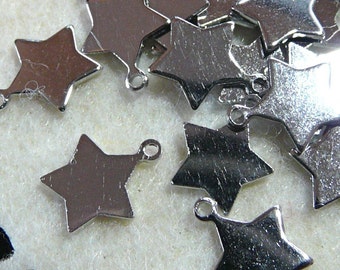 CH-ME-09019 - Silver plated, Star Tag. 24pcs
