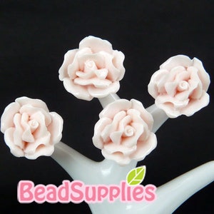 CA-CA-06102 Carnation cabochon, light pink ,6 pcs image 1