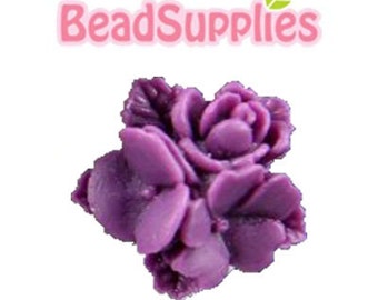 Special Price - CA-CA-01431 - Star Flower bouquet  Cabochon, amethyst purple, 8 pcs