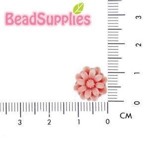 Further Markdown CA-CA-01240 Snowy pink mini flower Cabochon, 8 pcs image 3