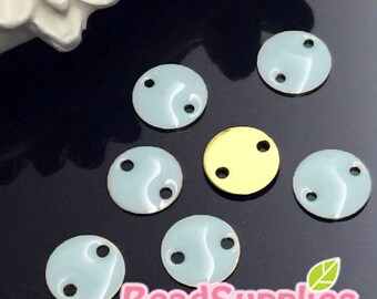 CH-EX-08130GB-Nickel Free, Raw Brass Colorful Dots, grau-blau, 6 Stück