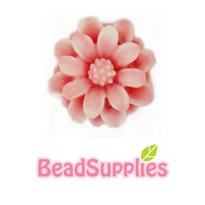 Further Markdown CA-CA-01240 Snowy pink mini flower Cabochon, 8 pcs image 2