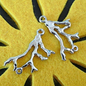 Wholesales CH-ME-09013 Silver-plated, Coral branch charms, 24 pcs image 2