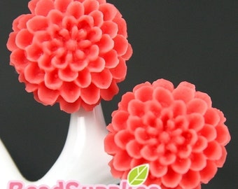 CA-CA-05308 - Pom Pom Big Mum, Coral Red, 2 pcs