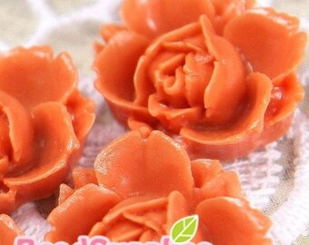 CA-CA-05513- Big Lotus Flower- orange, 4 pcs