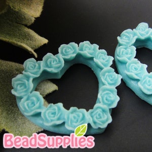 CA-CA-08109 Petite Rosary Heart, baby blue, 4 pcs 画像 1