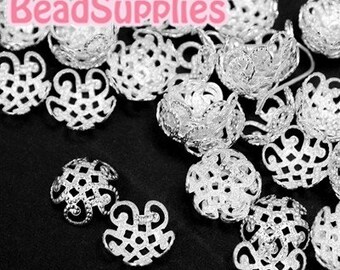 Wholesale - FG-FG-01020 - Nickel Free, Silver plated, 5 petal beads cap, 120 pcs