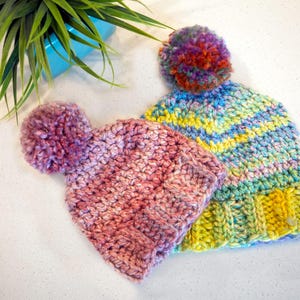 Crochet Pom Pom Beanie Child size
