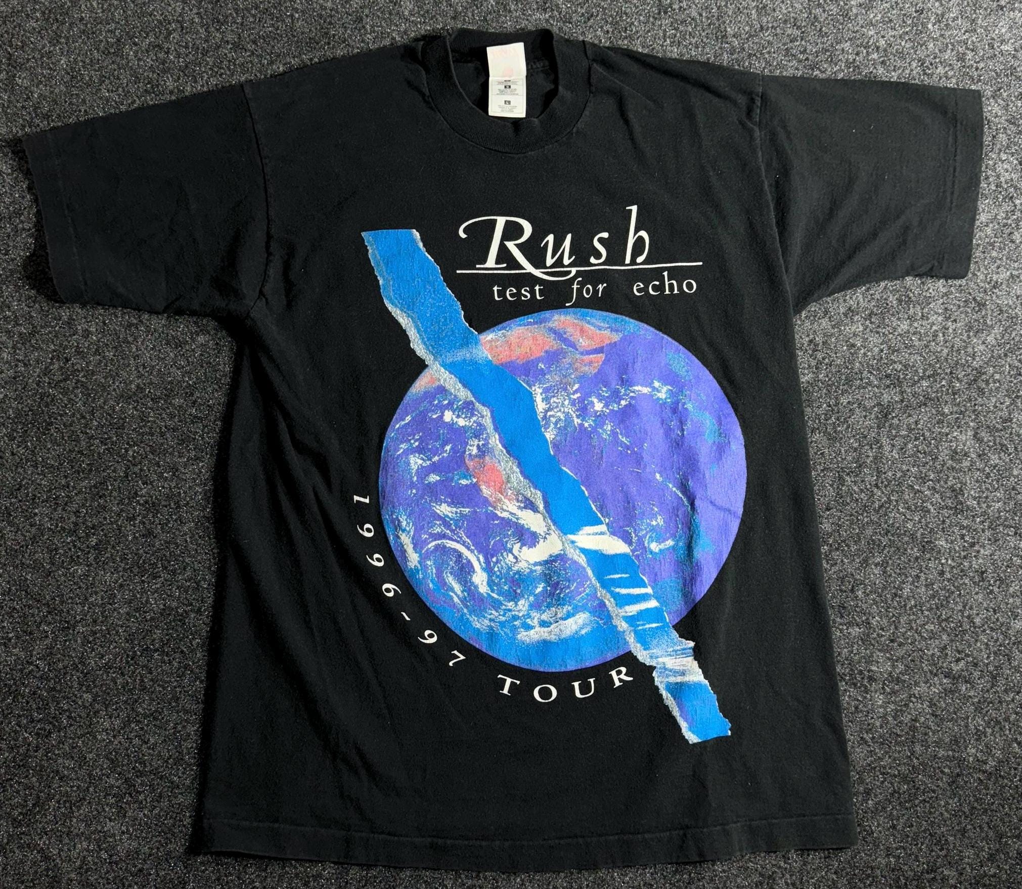 90s Vintage Rush Test for Echo 1996-97 Tour Band Single Stitch T 