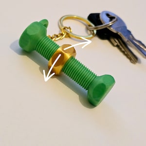 Sensory Bolt and Nut Fidget Spin Keyring Keychain