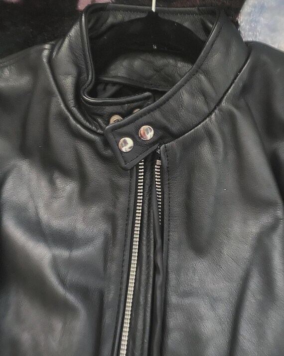 Genuine Leather Motorcycle Cafe Racer Jacket Gem