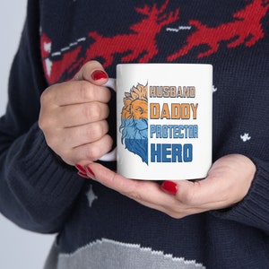 Fathers Day Gift Mug, Husband Daddy Protector Hero, Gift For Dad, Fathers Day Gift, Gift For Him, Birthday Gift, Present, Gift for Grandpa