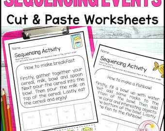 Read and Sequence Worksheets for Kindergarten