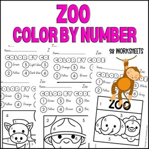 Peut inclure: Un ensemble de 38 feuilles de travail imprimables pour que les enfants puissent colorier par numéro. Les feuilles de travail présentent une variété d'animaux de la ferme, notamment un singe, une girafe et un serpent. Les feuilles de travail sont conçues pour aider les enfants à apprendre à compter et à identifier les couleurs.