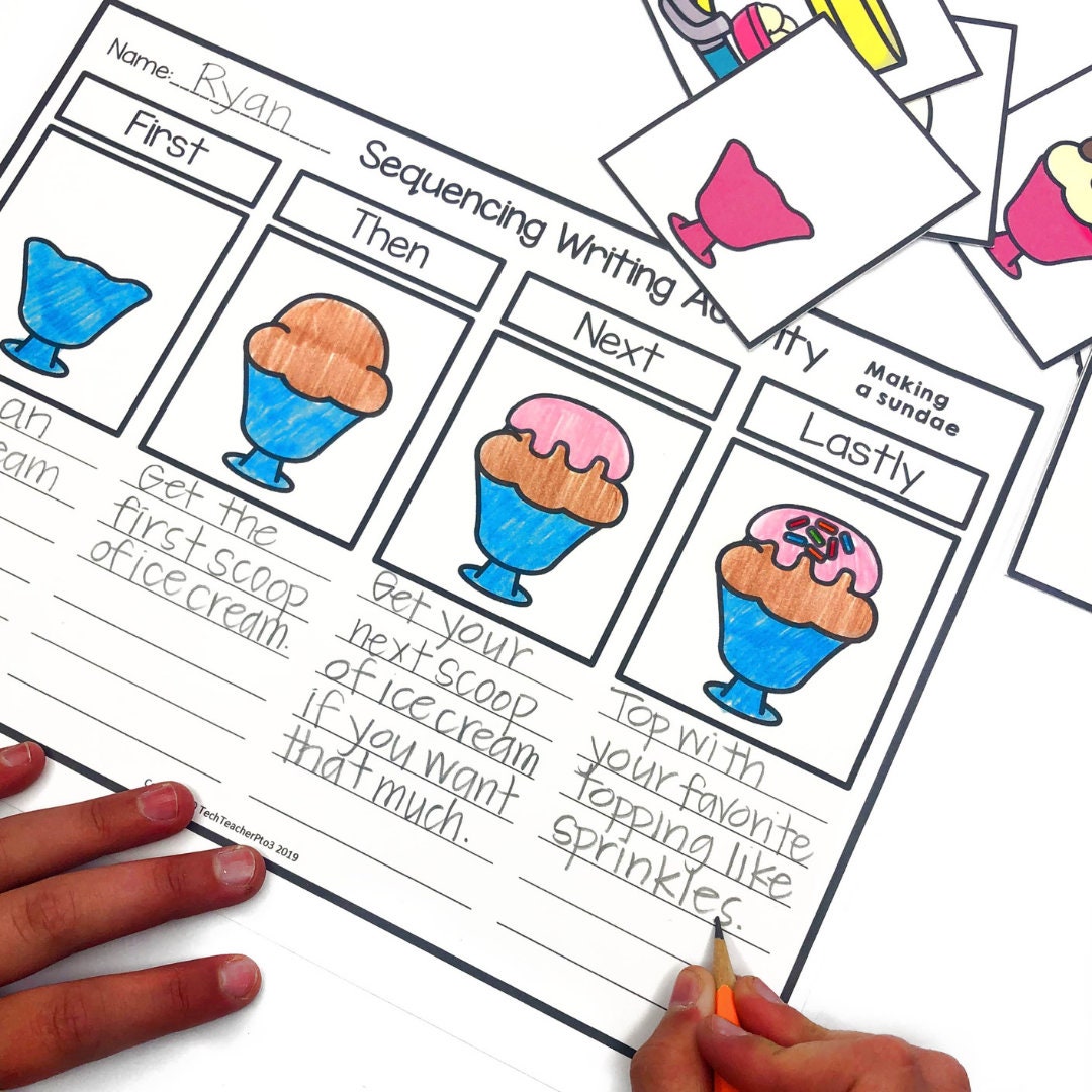 Sequencing Activities Picture Cards Write Cut and Paste - Etsy
