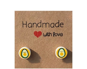 Brickohaulic Avocado Stud Earrings Handmade with LEGO® Bricks Parts